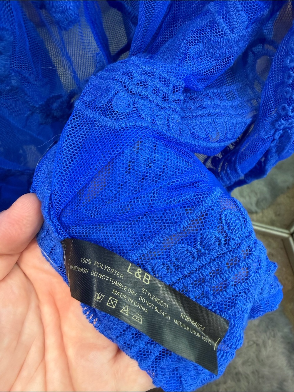 Blue Sheer Floral Embroidered Duster Kimono - Picture 4 of 4